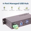 Coolgear 4 Port Managed USB 3.2 Gen 1 Hub with 15KV ESD Surge Protection and Individual Port Control for PCs view 2