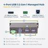 Coolgear 4 Port Managed USB 3.2 Gen 1 Hub with 15KV ESD Surge Protection and Individual Port Control for PCs view 4