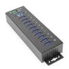 Coolgear 10 Port USB Hub - 5Gbps Speed, Surge Protection, DIN Rail Mounting, Industrial Grade for Tech Labs, Warehouses, Automation, Schools & More view 1