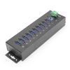 Coolgear 10 Port USB Hub - 5Gbps Speed, Surge Protection, DIN Rail Mounting, Industrial Grade for Tech Labs, Warehouses, Automation, Schools & More view 2