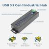 Coolgear 10 Port USB Hub - 5Gbps Speed, Surge Protection, DIN Rail Mounting, Industrial Grade for Tech Labs, Warehouses, Automation, Schools & More view 3