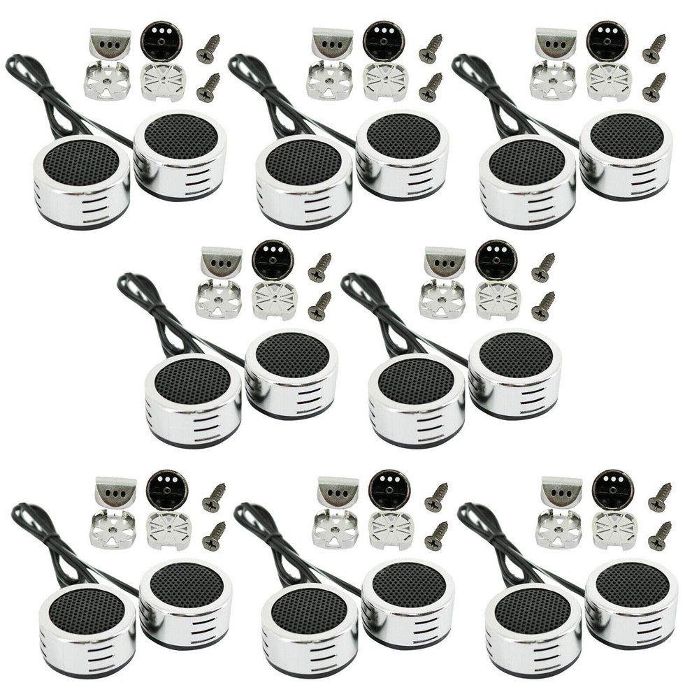 8 Pairs | Audiobank AB-207TW 2400 Watts Peak Power Handling Car Audio Piezo Super Dome 1-Inch Surface Mounting High Power Sensitivity Wide Range Tweeters