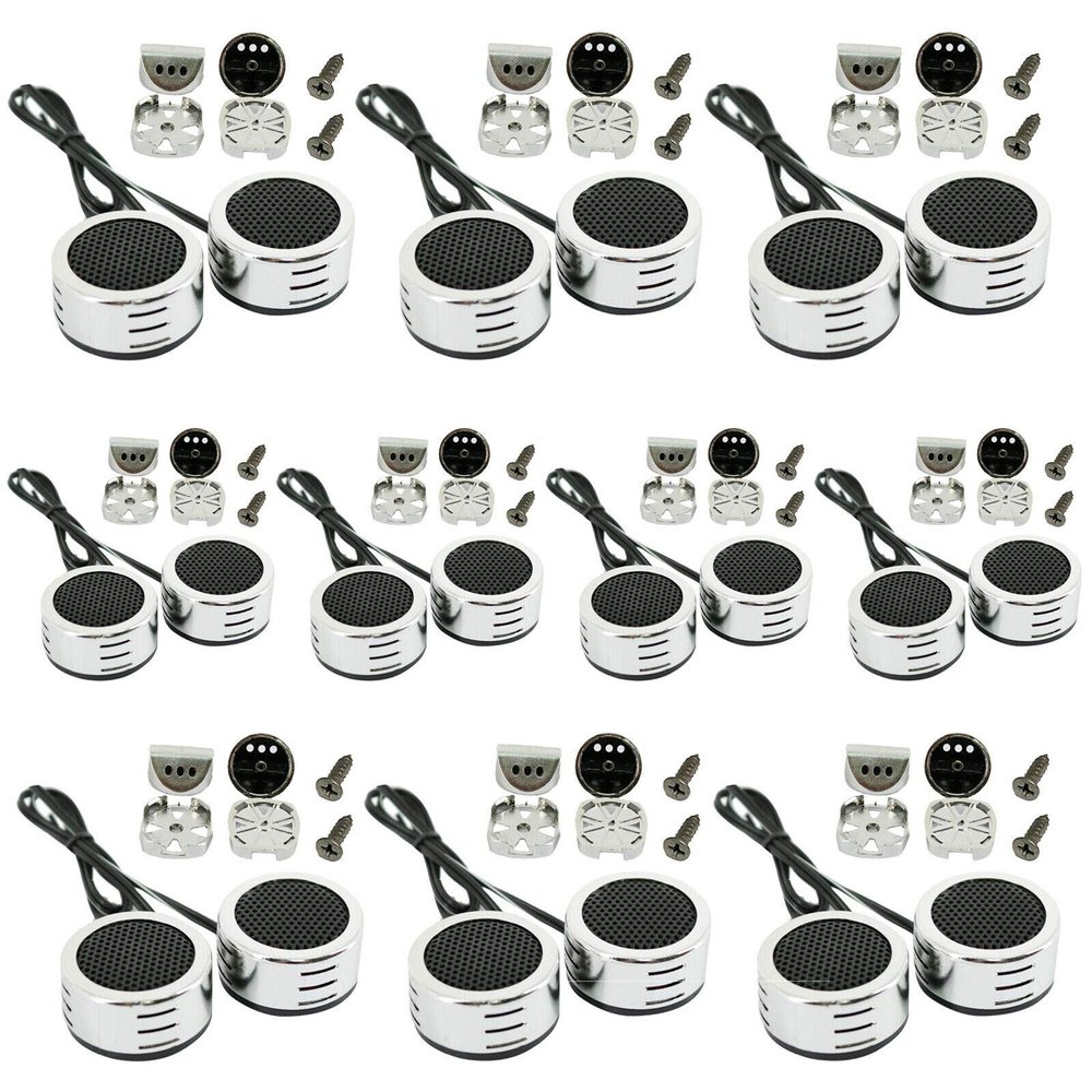 10 Pairs | Audiobank AB-207TW 3000 Watts Peak Power Handling Car Audio Piezo Super Dome 1-Inch Surface Mounting High Power Sensitivity Wide Range Tweeters