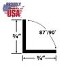 Outwater Plastics 1935-Bk Black 3/4'' X 3/4'' X 5/64'' (.078'') Thick Styrene Plastic Even Leg Angle Moulding 72 Inch Lengths (Pack of 10 Pieces, 60 feet Total) view 2