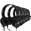 Classroom Headphones-Bulk 10-Pack, Student On Ear Color Varieties- Comfy Swivel Earphones for Library, School, Airplane, Kids-for Online Learning and Travel, HQ Stereo Sound 3.5mm Jack (Black) view 1