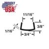 Outwater Plastics Silver 3/4'' Rigid Vinyl Plastic U-Channel/C-Channel 72 Inch Lengths (Pack of 10 Pieces, 60 feet Total) view 2