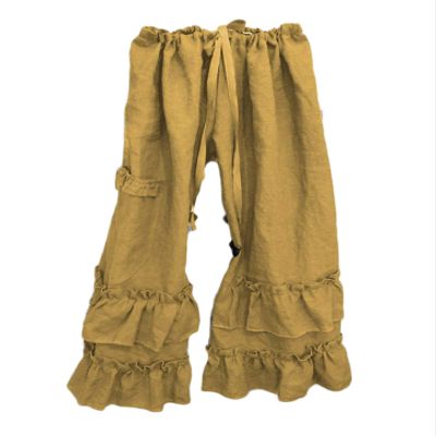 Andongnywell Women's Elastic Waist Casual Pants Drawstring Stretchy Loose Baggy Long Lounge Pants with Pockets Trousers (Yellow,Small)
