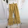 Andongnywell Women's Elastic Waist Casual Pants Drawstring Stretchy Loose Baggy Long Lounge Pants with Pockets Trousers (Yellow,Small) view 2