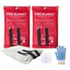 Fire Blanket For Home XXL- 79 x 79 Fire Blankets Emergency For People Fire Retardant Blanket Fire Shelter Large Suppression Fiberglass Kitchen Home Restaurant House Fire Proof Survival Safety Reusable view 1