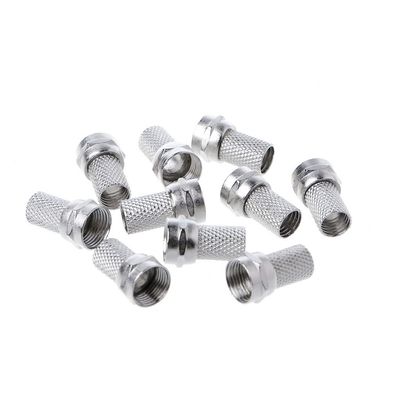 sara-u 10 Pcs 75-5 F Connector Screw On Type Compatible for RG6 Satellite TV Antenna Coaxial Cable Twist-on