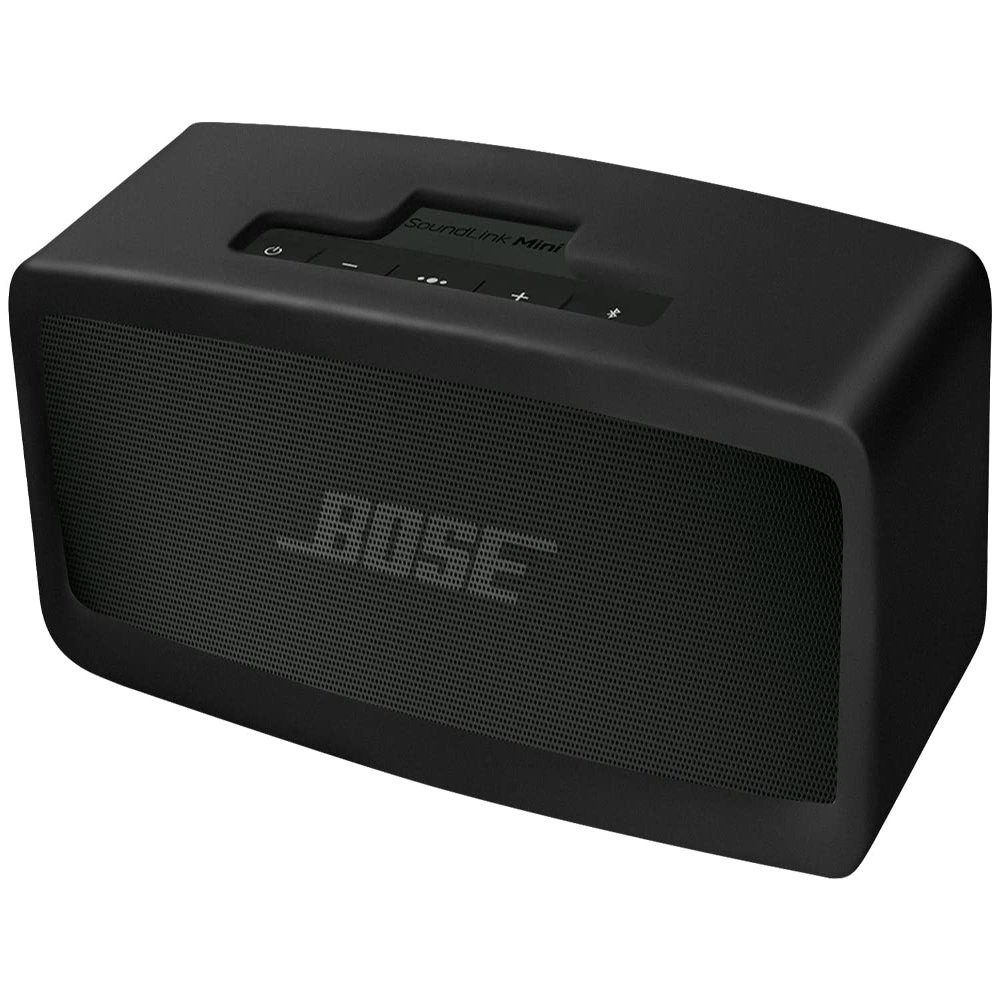 Geiomoo Compatible with Bose SoundLink Mini/Mini II Silicone Carrying Case, Portable Scratch Shock Resistant Cover (Black)