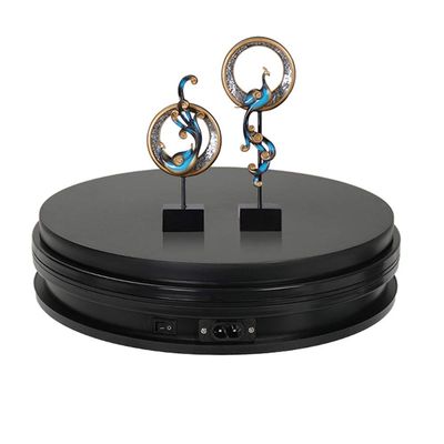 LINGOSHUN Rotating Turntable,360 Two-Way Motorised Turntable,Strong Load-Bearing,Used for Toys,Cosmetics, Jewelry,Medium-Sized Crafts Ornaments/Black / 35cm/13.8in