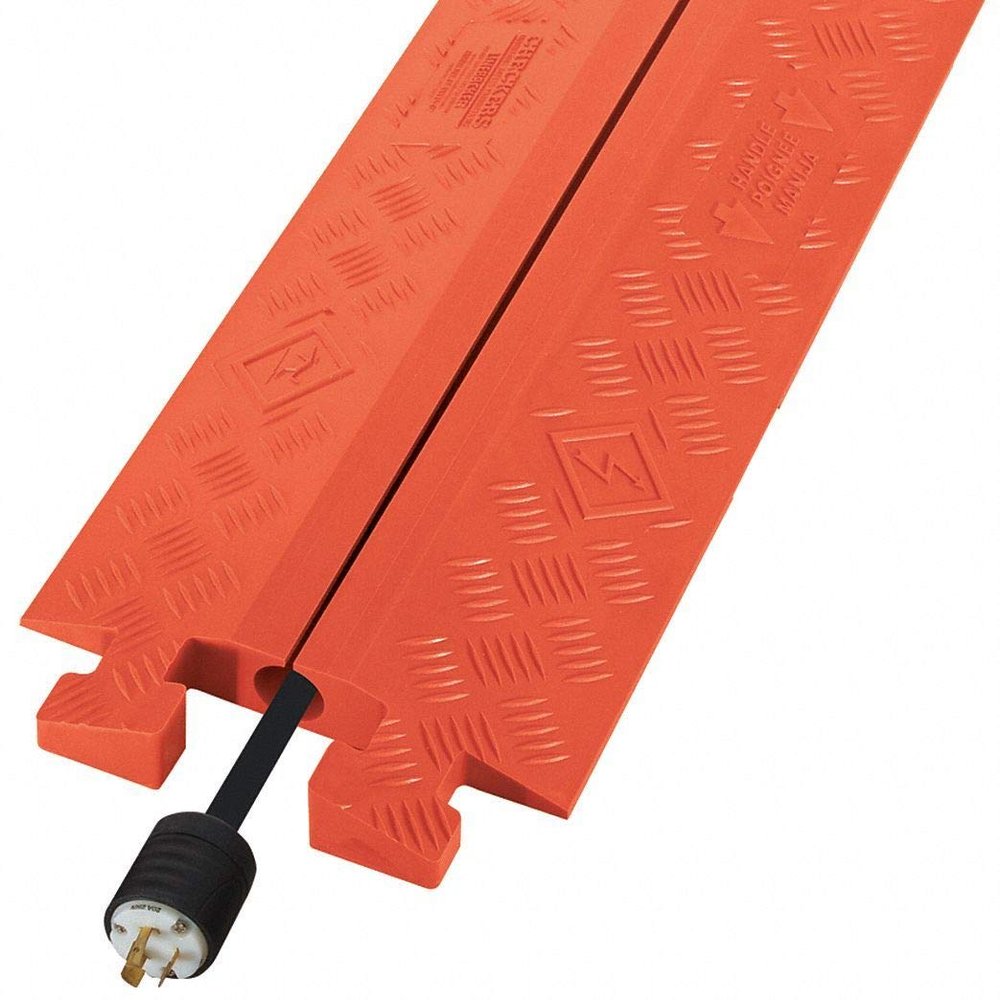 Checkers 3 ft.L x 14-1/4"W x 3" T Shaped Cable Protector, Orange - CP1X225-GP-O