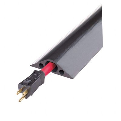 Checkers Cable Protector, 1-Channel, Black, 10 ft. x 1"H, Max. Cable Dia.: 3/4" - RFD4-10