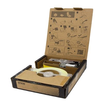 Epson LABELWORKSPX B224VTBYPX Genuine Bulk Continuous Vinyl Tape - Black on Yellow Flexible and Durable Vinyl Industrial Label Maker Tape - 1" (24MM) Wide, 147.6 ft