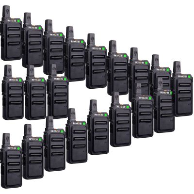 Retevis RT19 Walkie-Talkies 20 Pack,Portable FRS Two Way Radios,Small,Mini,Metal Clip,USB Rechargeable Walkie Talkies for Adults School Church Healthcare