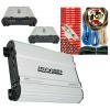 Audiobank P1601 Monoblock 1600 WATTS Amp Class AB Car Audio Amplifier Heavy-Duty Aluminum Alloy Heatsink + 4 Gauge 2300Watts Car Amplifier Installation Wiring Kit Red view 1