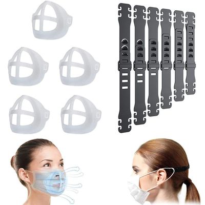 CAIGE Mask Extenders Strap Ear Savers 6 Gears Adjustable Masks Extension Hook,3D Mask Bracket Internal Support Holder Frame Silicone Reusable for Medical Face Mask,Disposable Face Mask (Set of 6)