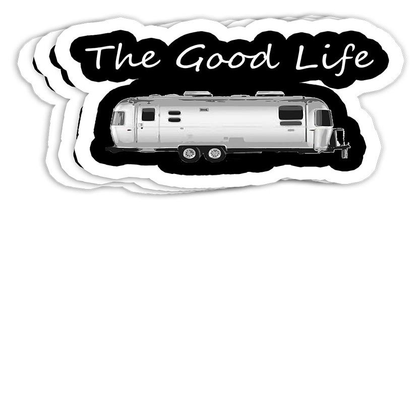 Airstream The Good Life Gift Decorations - 4x3 Vinyl Stickers, Laptop Decal, Water Bottle Sticker (Set of 3)