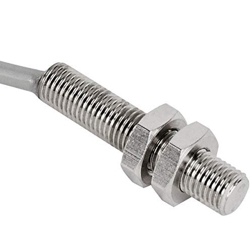AECO Magnetic Reed Sensor, 8 mm Diameter, Nickel-Plated Brass, 20 mm Sensing Distance, N.O. Output, 2 Meter cableSMC000004
