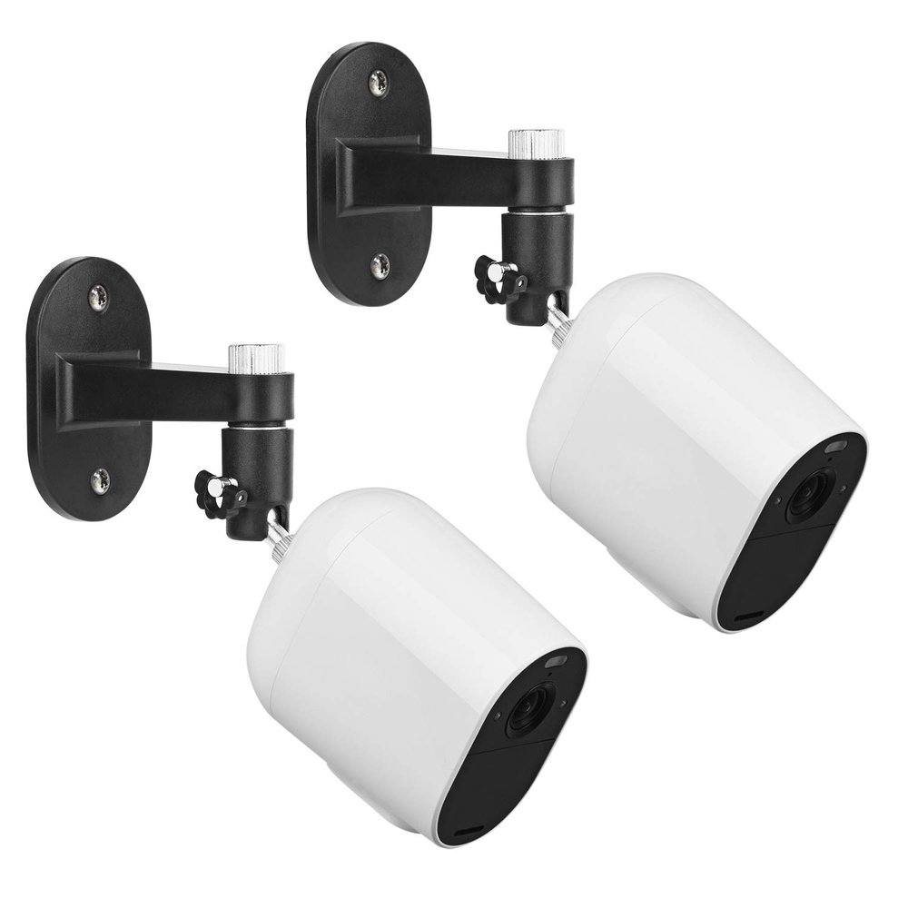 2Pack Security Wall Mount for Arlo Pro/Pro2/Pro3/Pro4/Ultra/Ultra2/Essential Spotlight Camera, Adjustable Indoor/Outdoor Mounting Bracket for Your Surveillance Camera (Black)