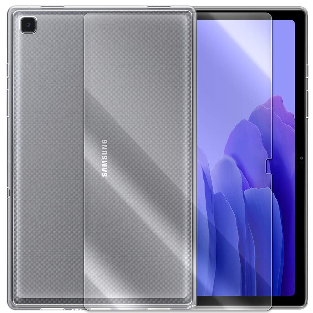 AceSoft High-Sensitivity Shatterproof Wear-Resisting Tempered Glass Screen Protector Film Full Impact Protective Non-Slip Soft TPU Case Cover Skin Compatible with Samsung Galaxy Tab A7 10.4" SM-T500N