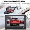 Car Driving Recorder, 4 Inch Full 1080P 3 Lens Car DVR Video Driving Recorder Dash Camera Rearview Camera 170 Degree Wide Angel Support G-Sensor Loop Recording Motion Detection view 2
