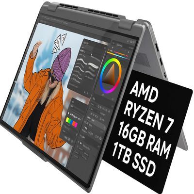 Lenovo Yoga 7 2-in-1 Lightweight Performance Laptop 16" 2K Touchscreen, AMD Ryzen 7 8840HS, 16GB RAM, 1TB SSD, Wi-Fi 6E, Bluetooth 5.3, Windows 11 Home with GalliumPi Accs.