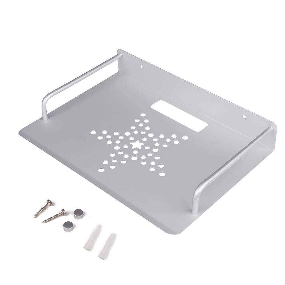 Lavandi Aluminum Alloy Large TV Accessories Wall-Mounted Shelf Bracket WiFi Router TV Box Set-top Box Length12.99In Width8.26In