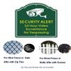 24 Hour Video Surveillance Warning Reflective Sign No Trespassing Sign Security Alert 12x12 Inch Aluminum Alloy CCTV Security Camera Sign UV Printed - 2Pcs Dark Green and Yellow view 3