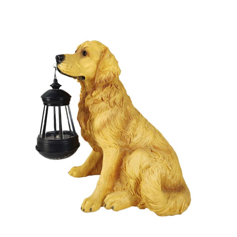 FAVOMOTO Lovely Lantern Light Resin Garden Ornament for Patio Decor Energy-efficient Night Light Warm Glow for Outdoor Spaces for Enhancing Garden Atmosphere