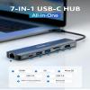 dockteck 7-in-1 USB C Hub with 4K 60Hz HDMI, 1Gbps Ethernet, 100W Power Delivery, SD/TF Card Slots, USB 3.0 Data Ports for MacBook, iPad Pro, XPS view 2