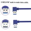 AAOTOKK 90 Degree USB 3.0 A Male to USB Data Transfer & Charging Extension Cable - 1M/3ft Blue (Keyboard, Mouse, Flash Drive, Hard Drive) view 3