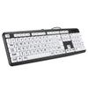 Elderly Keyboard, Large Print Computer Keyboard, 104 Keys QWERTY, High Contrast Keys, Big Print Letter USB Wired Keyboard Standard Full Size for Old People Low Vision Individuals(Black) view 1