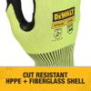 DPG855 Hi-Vis HPPE Fiberglass Cut Glove - Size S view 3