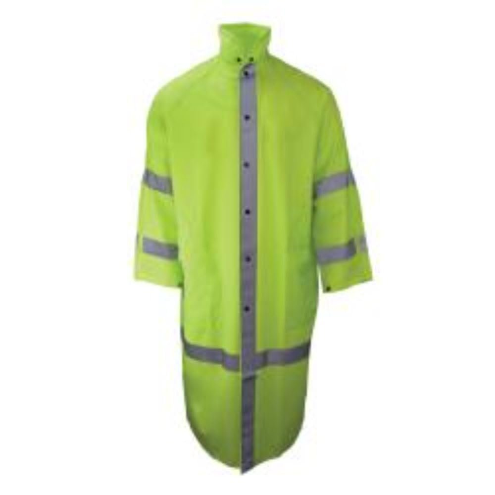 Econo-Viz Coat with Snap-On Hood - Hi Viz Lime - Size S