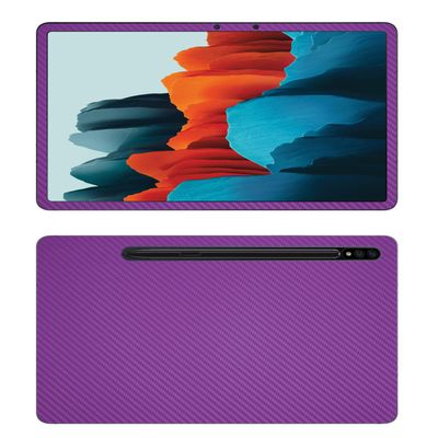 Decalrus - Protective Decal for Samsung Galaxy Tab S7 (11" Screen) Tablet Purple Carbon Fiber Skin Skins Decal for case Cover wrap CFsamsungGalaxyTab_S7Purple
