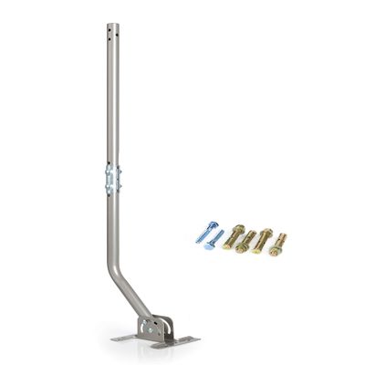 Adjustable Antenna Mounting Pole Universal J-Pipe Mount for Antennas & Weather Stations with Mounting Bracket Solid Structure, Weatherproof, Easy Installation (1" Diameter, 32 3/4" Arm Length)