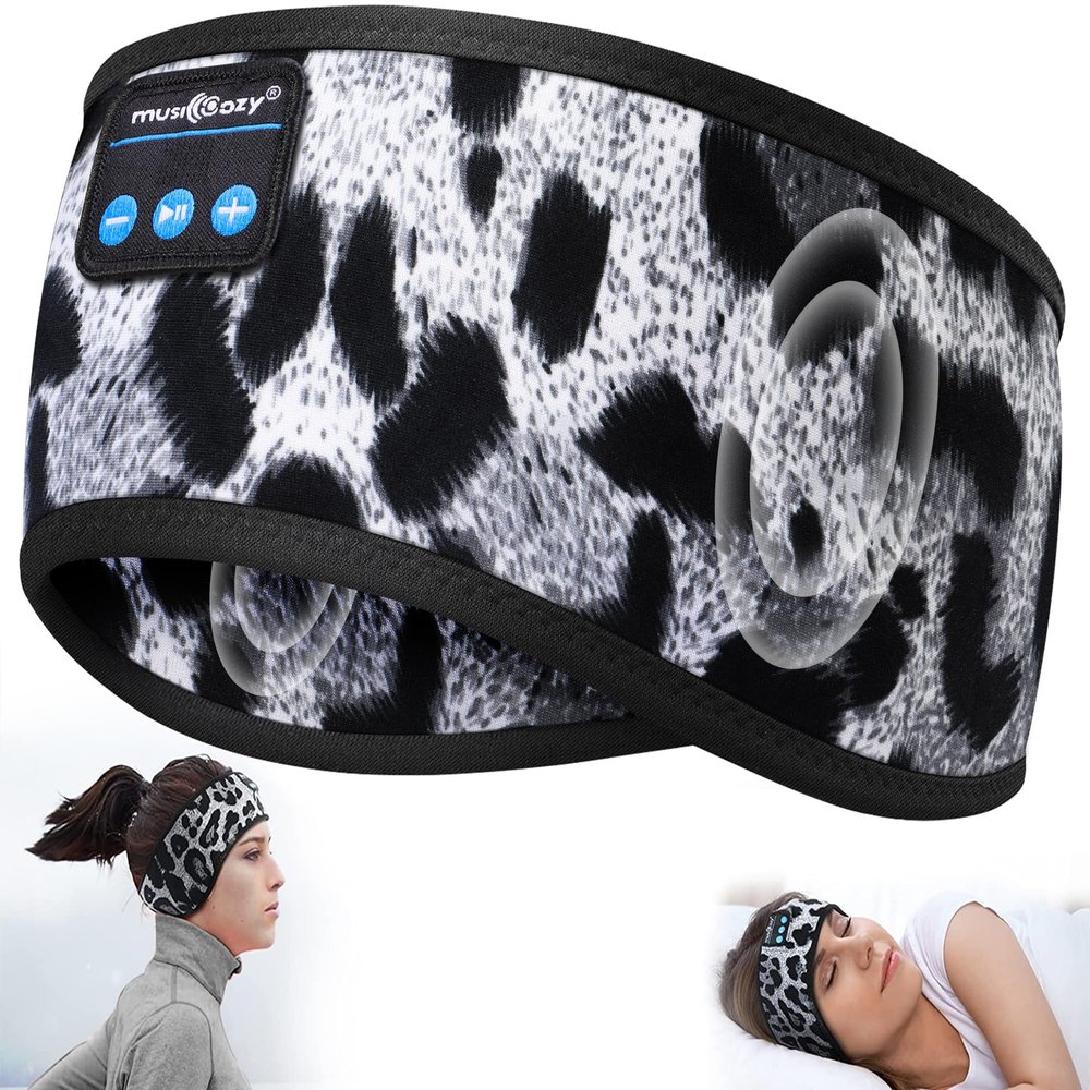 MUSICOZY Sleep Headphones Bluetooth 5.4 Headband, Wireless Music Sleeping Eye Mask Earbuds Earphones for Sports Workout Running Travel Yoga Office Cool Gadgets Unique for Mom Women