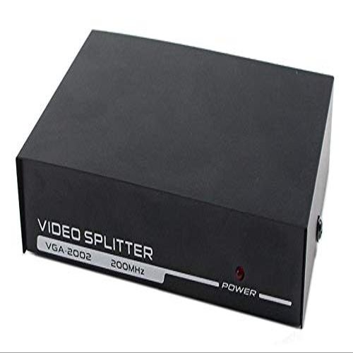 E-Universal 2 Port VGA Video Splitter 2 Ports Powered Video Splitter with AC Adaptor 1 to 2 VGA Duplicator Support 1920X1440 Resolution