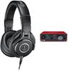 Audio-Technica ATH-M40x Professional Studio Monitor Headphone, Black, 90 Degree Swiveling Earcups & Focusrite Scarlett Solo (3rd Gen) USB Audio Interface with Pro Tools | First view 1