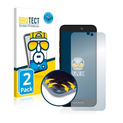 brotect 2X Flex Full-Cover Screen Protector for Fairphone 3 Plus, All-Round Protection, Crystal-Clear, self-Healing, Delicate Touch