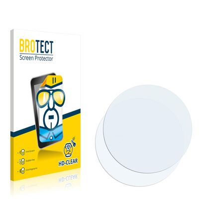 BROTECT. 2X HD-Clear Screen Protector for Wristwatches (Circular, Diameter: 33.5 mm), Crystal-Clear, Hard-Coated, Dirt-Repellent