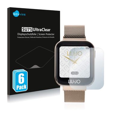 Bedifol 6X Savvies Ultra-Clear Screen Protector for Liu Jo Smartwatch, accurately Fitting - Simple Assembly - Residue-Free Removal