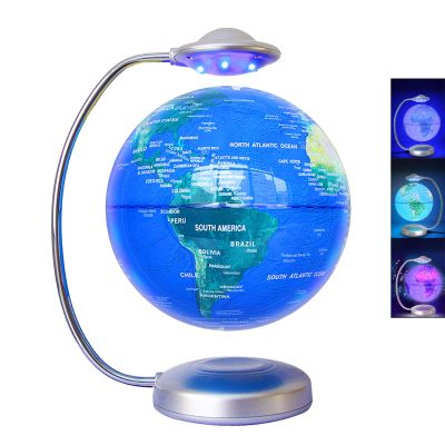 Floating Globe, 3D Rotation with Led Light Magnetic Levitation Globe, Floating World Map for Home Desk Decoration, Creative Ornaments Decoration