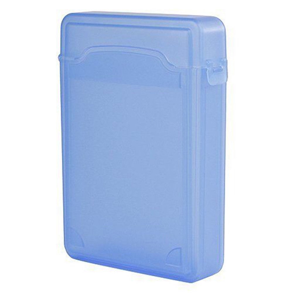 3 5 Inch Hard Drive Case Dustproof Box Storage Shockproof Slashproof Case Cover for The SATA IDE HDD Hard Disk Drive Storage Case Blue