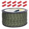 Hikeman 50m Reflective Guyline Solid Braid Nylon Camping Rope with Aluminum Adjuster Cord Tensioner Tent Accessory for Outdoor Travel,Hiking,Backpacking and Water Activities (Army Green, 3mm) view 1