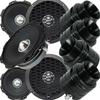 4X Gravity WZ6G Warzone Series 6.5-Inch 1000 Watts Peak Power Midrange Car Speakers + 4X Audiotek AT-W460BK 600 Watts Peak Power Heavy Duty Titanium Super Tweeters view 1