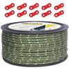 Hikeman 50m Reflective Guyline Solid Braid Nylon Camping Rope with Aluminum Adjuster Cord Tensioner Tent Accessory for Outdoor Travel,Hiking,Backpacking and Water Activities (Army Green, 5mm) view 1