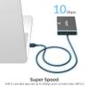 SABRENT USB 3.1 (Type-A) to SSD / 2.5-Inch SATA Hard Drive Adapter + [3-Pack] 22AWG Premium 3ft USB-C to USB A view 4